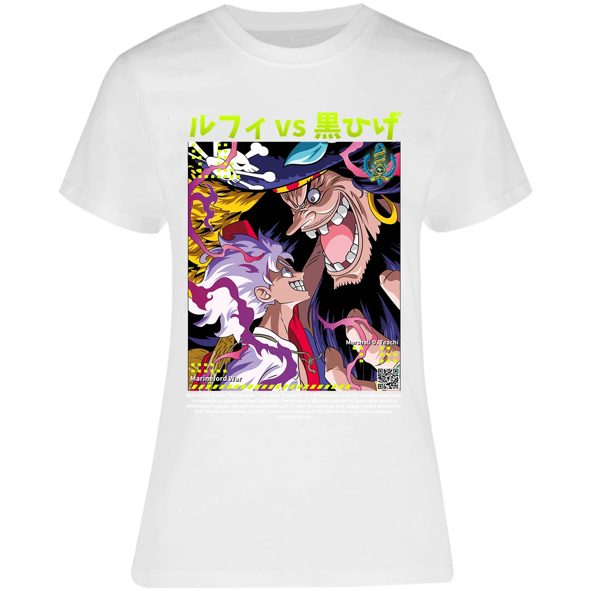 Blusa One Piece Luffy Y Barba Negra 1 Blusa para Mujer 7