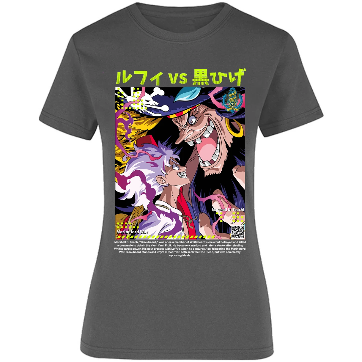 Blusa One Piece Luffy Y Barba Negra 1 Blusa para Mujer 4