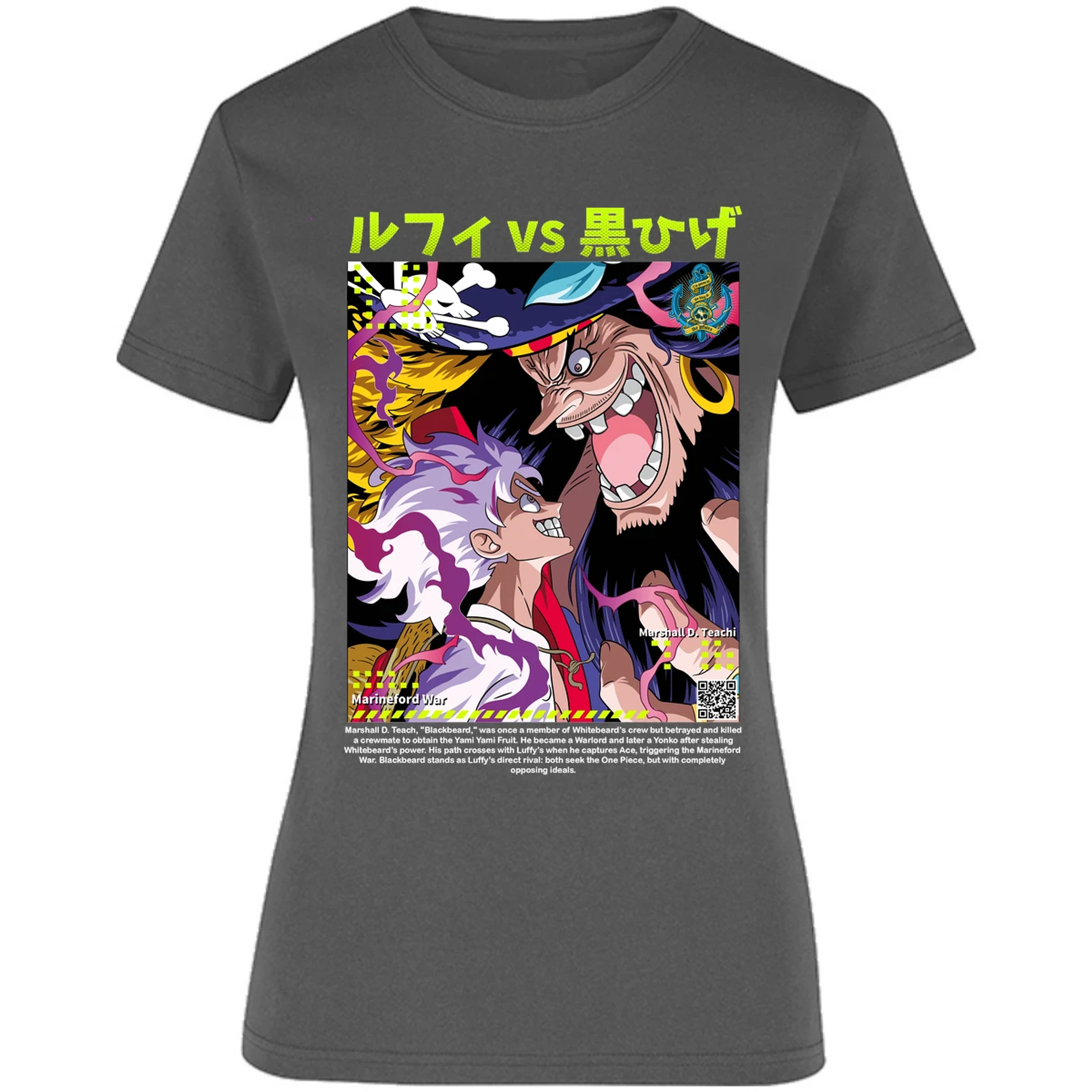 Blusa One Piece Luffy Y Barba Negra 1 Blusa para Mujer 4