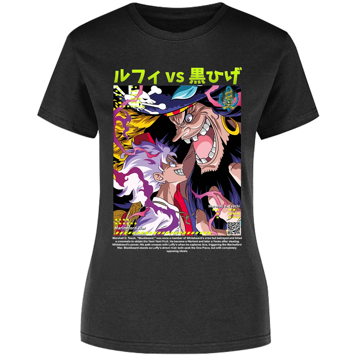 Blusa One Piece Luffy Y Barba Negra 1 Blusa para Mujer 18