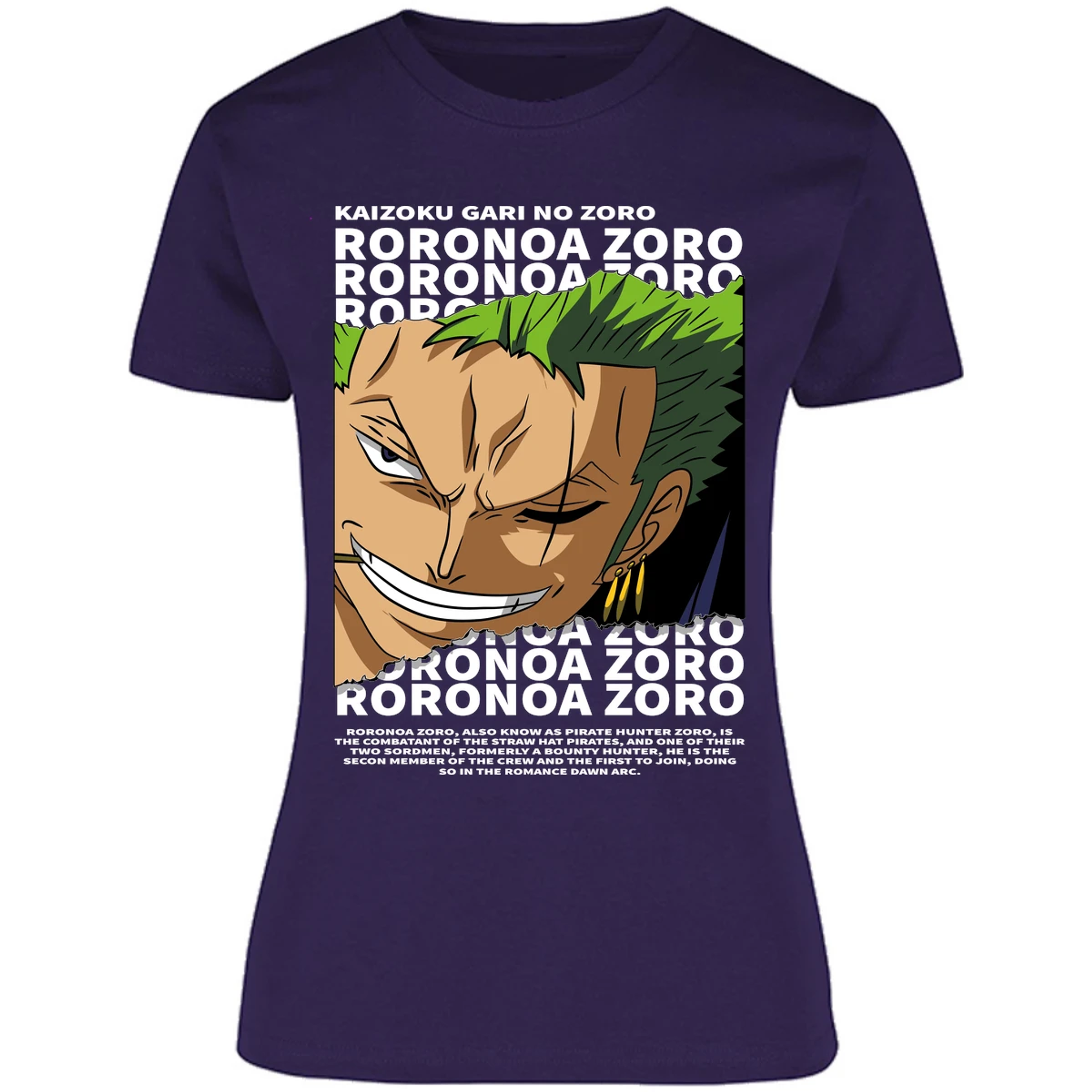 Blusa One Piece Zoro Text Blusa para Mujer 18