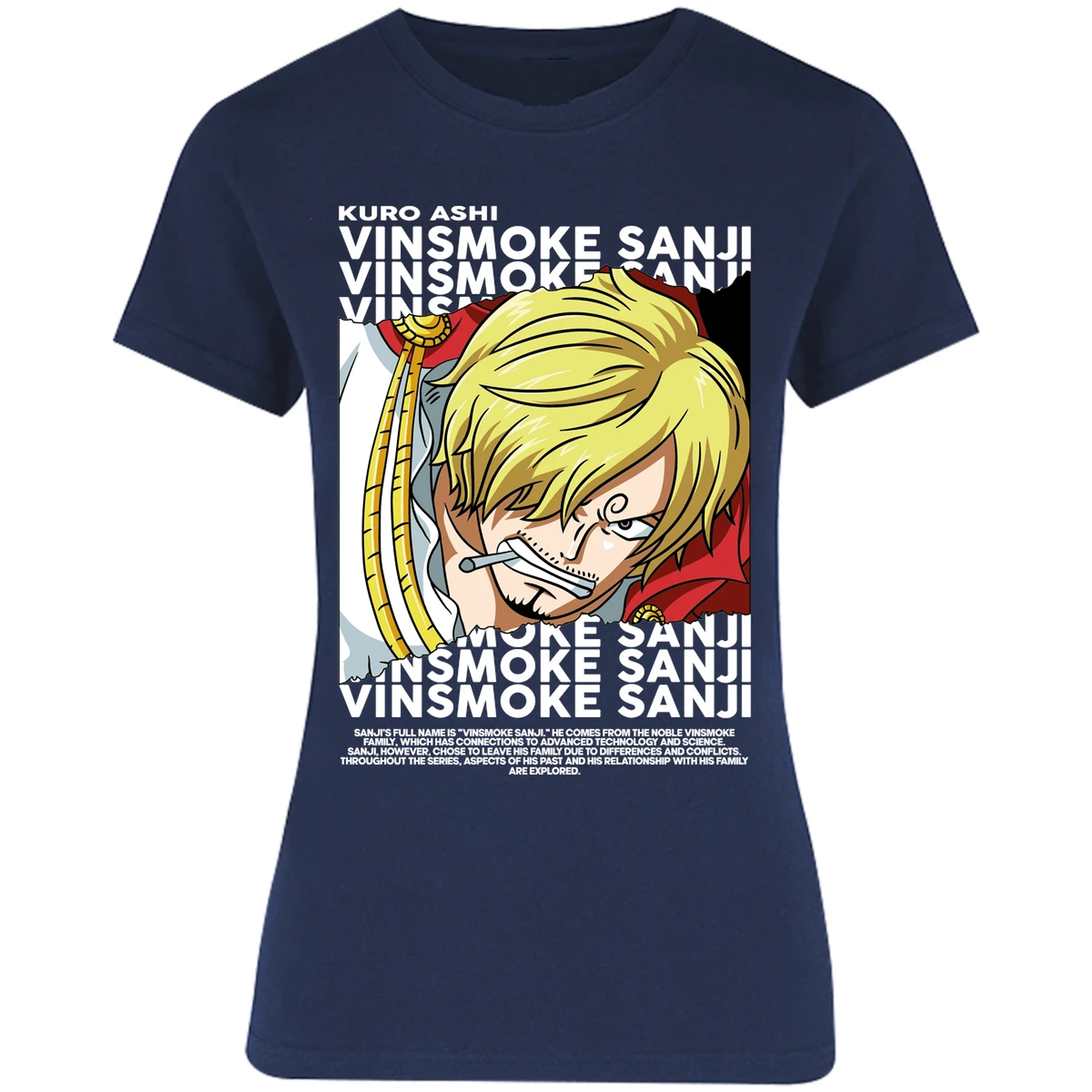 Blusa One Piece Sanji Text Blusa para Mujer 14