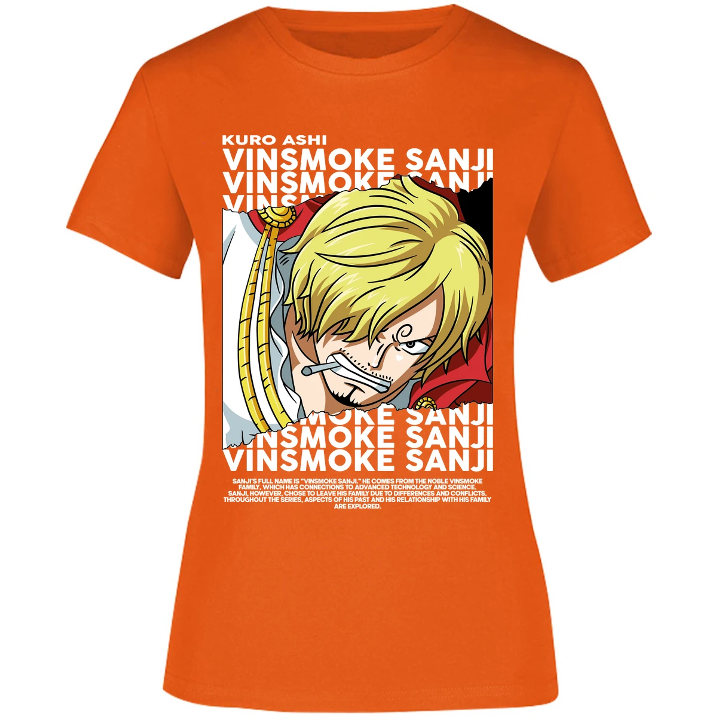 Blusa One Piece Sanji Text Blusa para Mujer 17