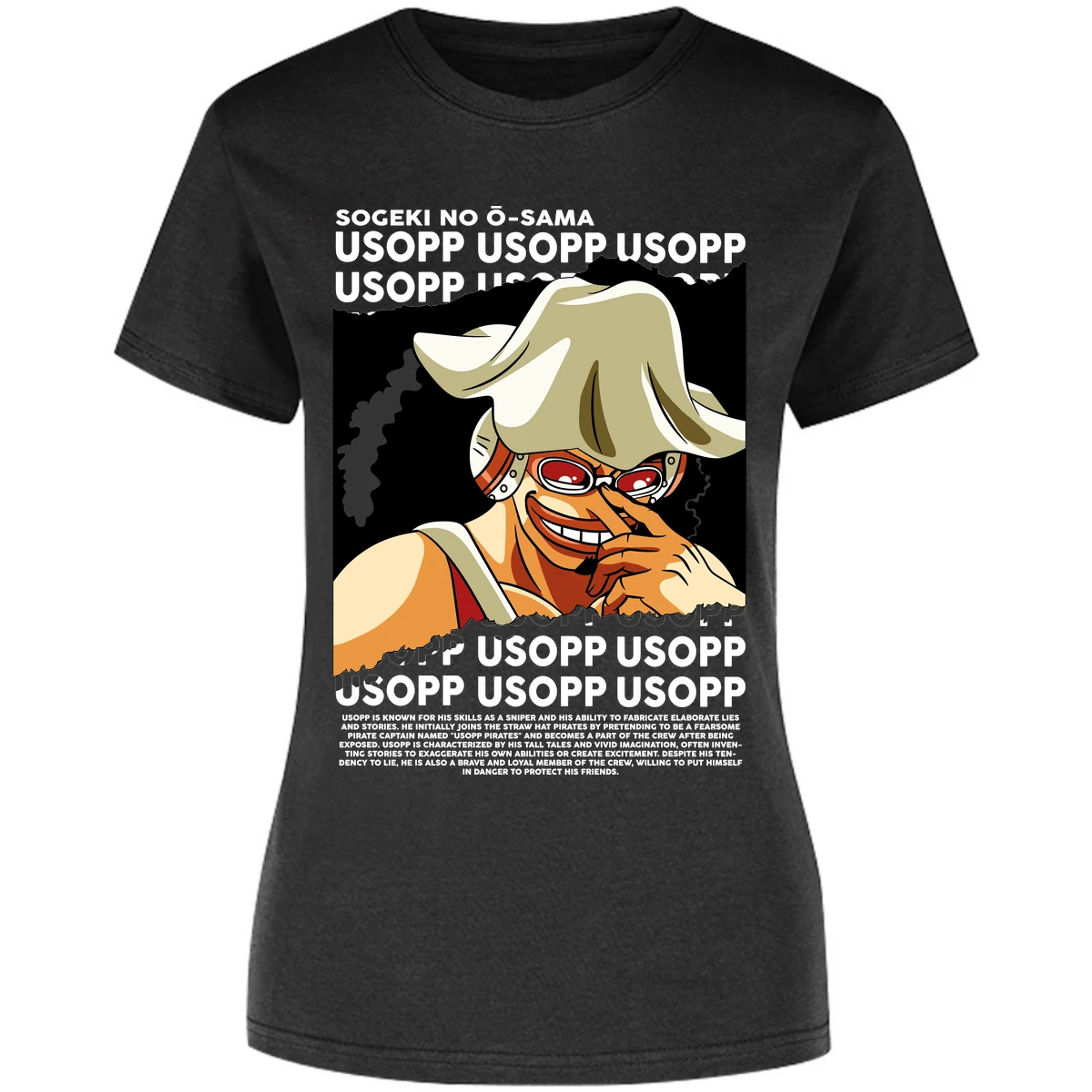 Blusa One Piece Usopp Text Blusa para Mujer 17