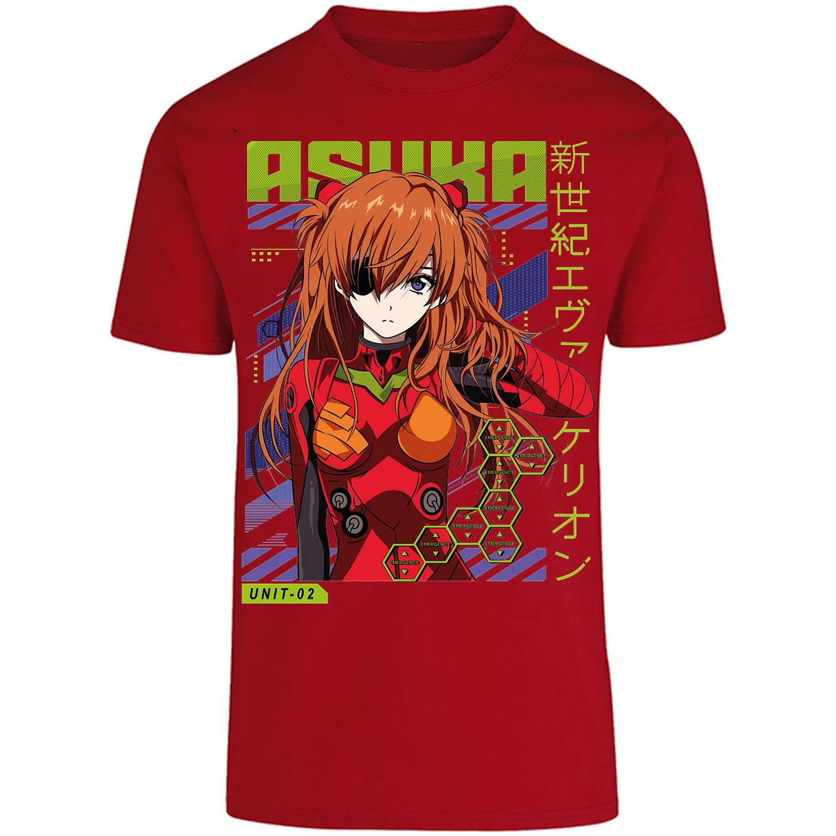 Playera Evangelion Asuka Unit 02 para Adulto 4