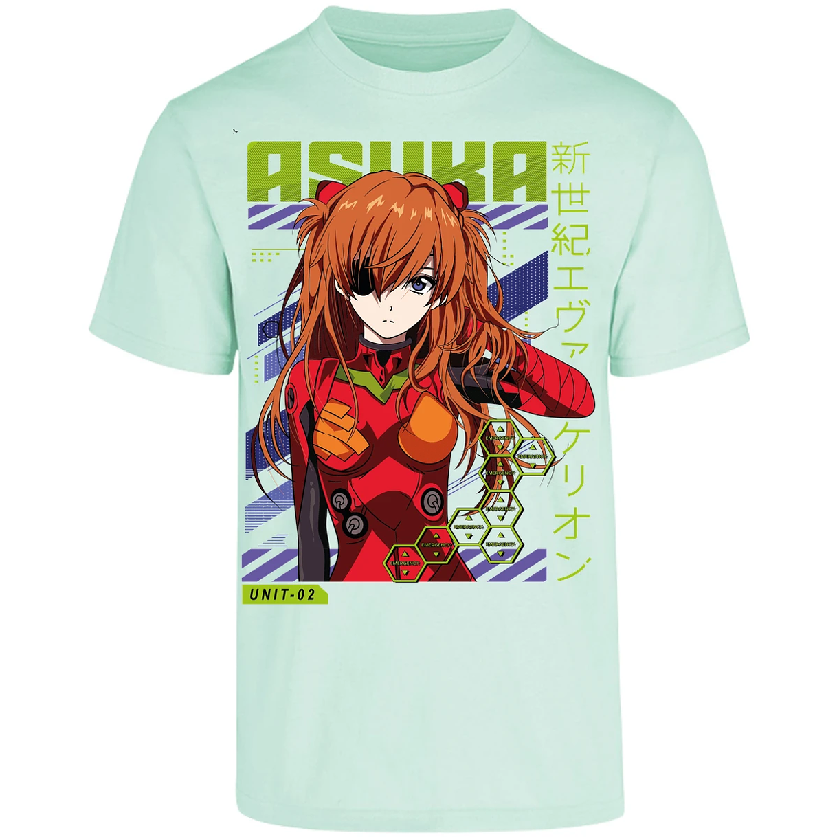 Playera Evangelion Asuka Unit 02 para Adulto 10