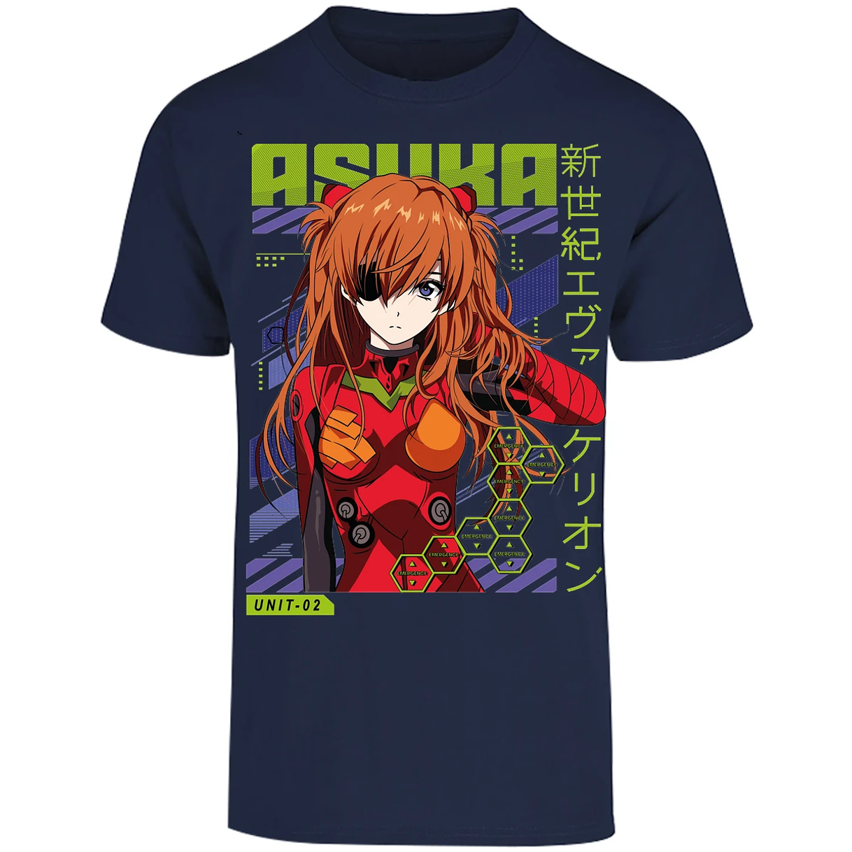 Playera Evangelion Asuka Unit 02 para Adulto 12