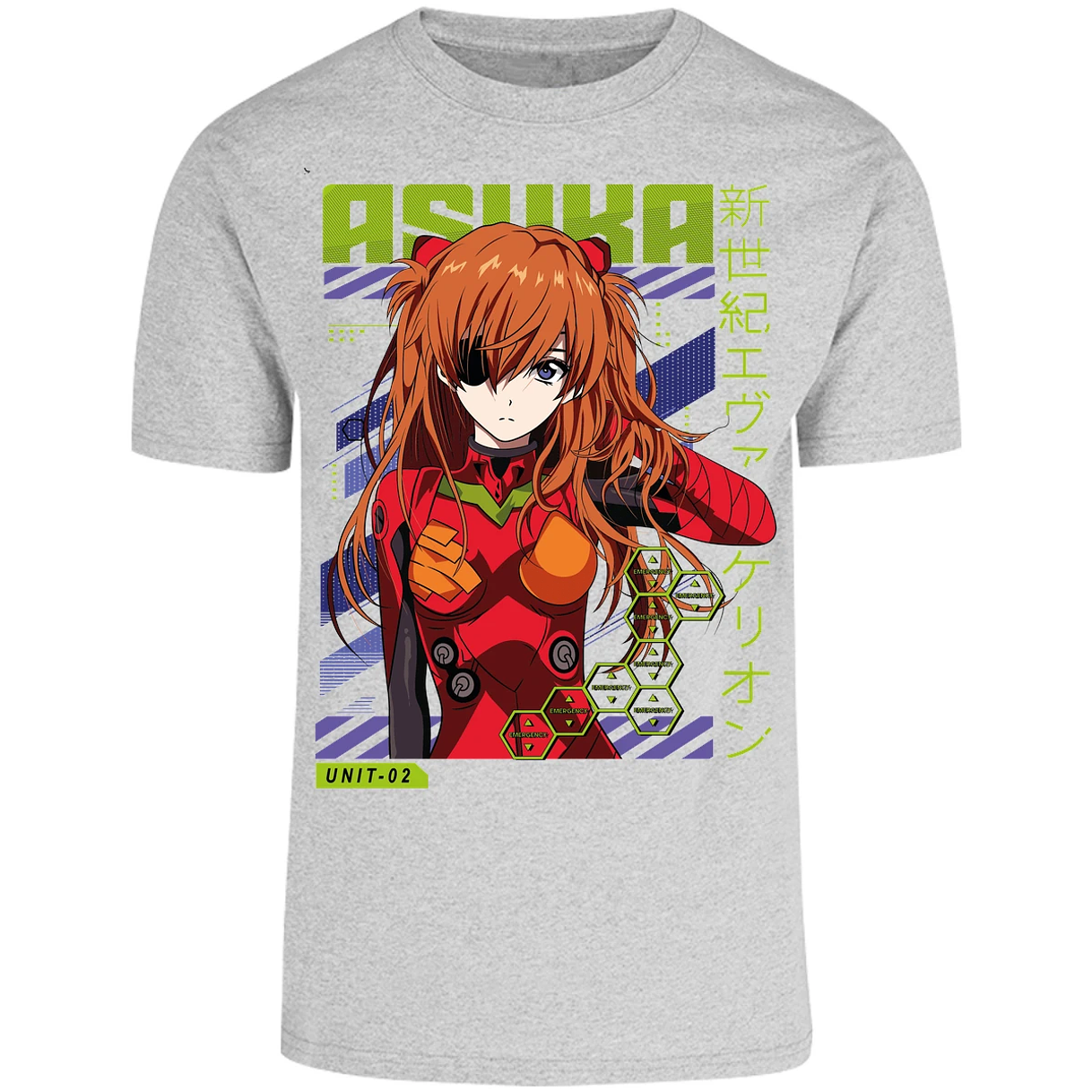 Playera Evangelion Asuka Unit 02 para Adulto 14