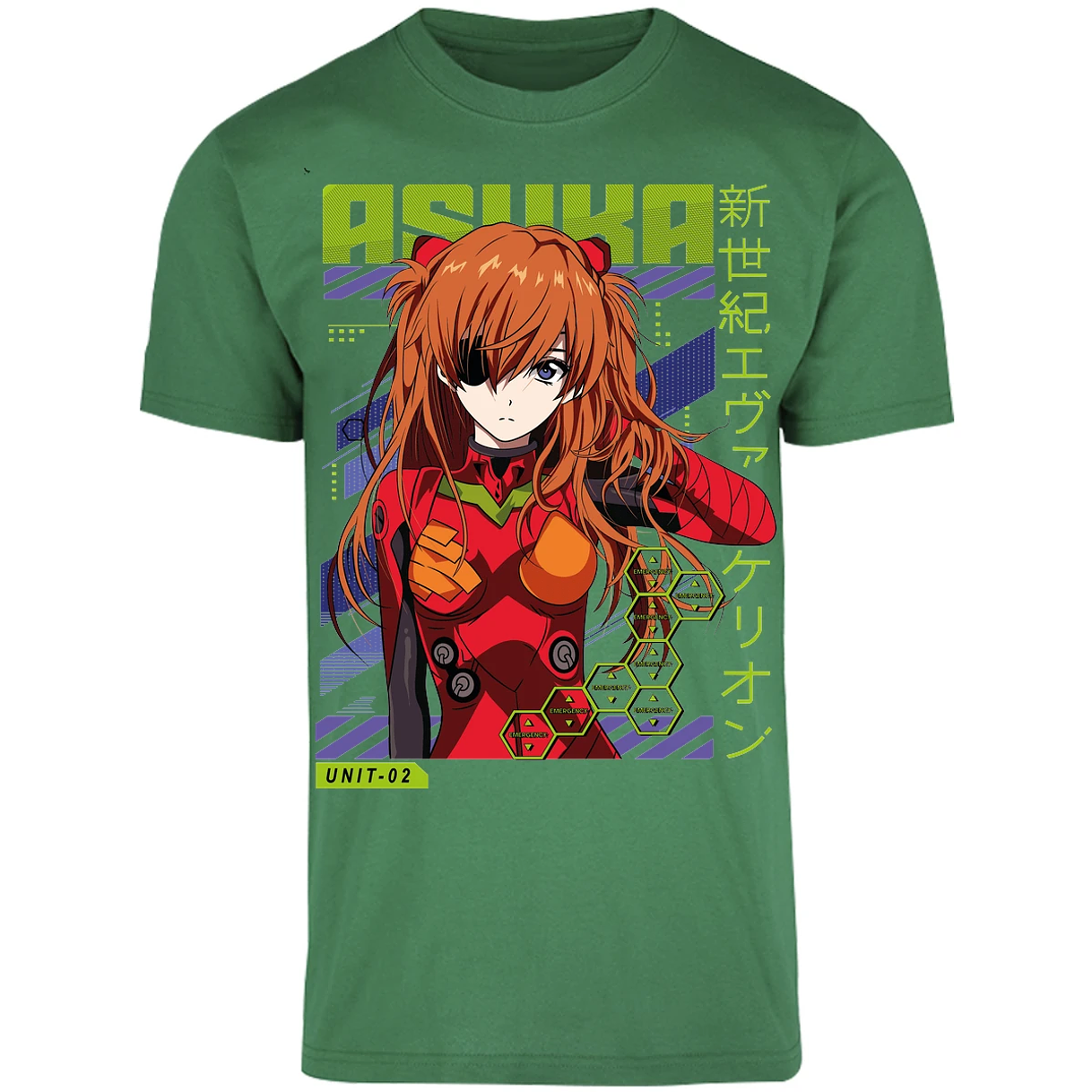 Playera Evangelion Asuka Unit 02 para Adulto 22
