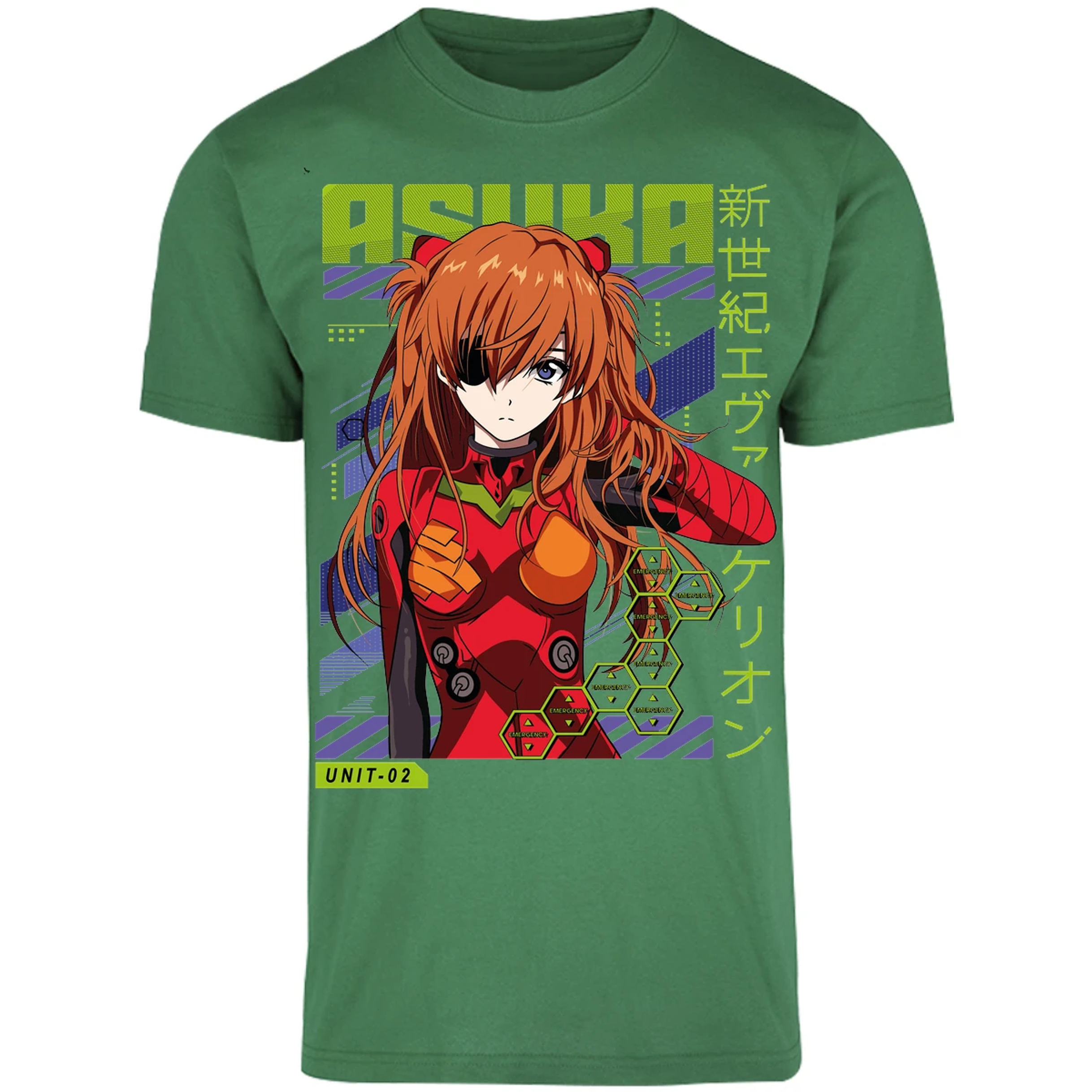 Playera Evangelion Asuka Unit 02 para Adulto 22