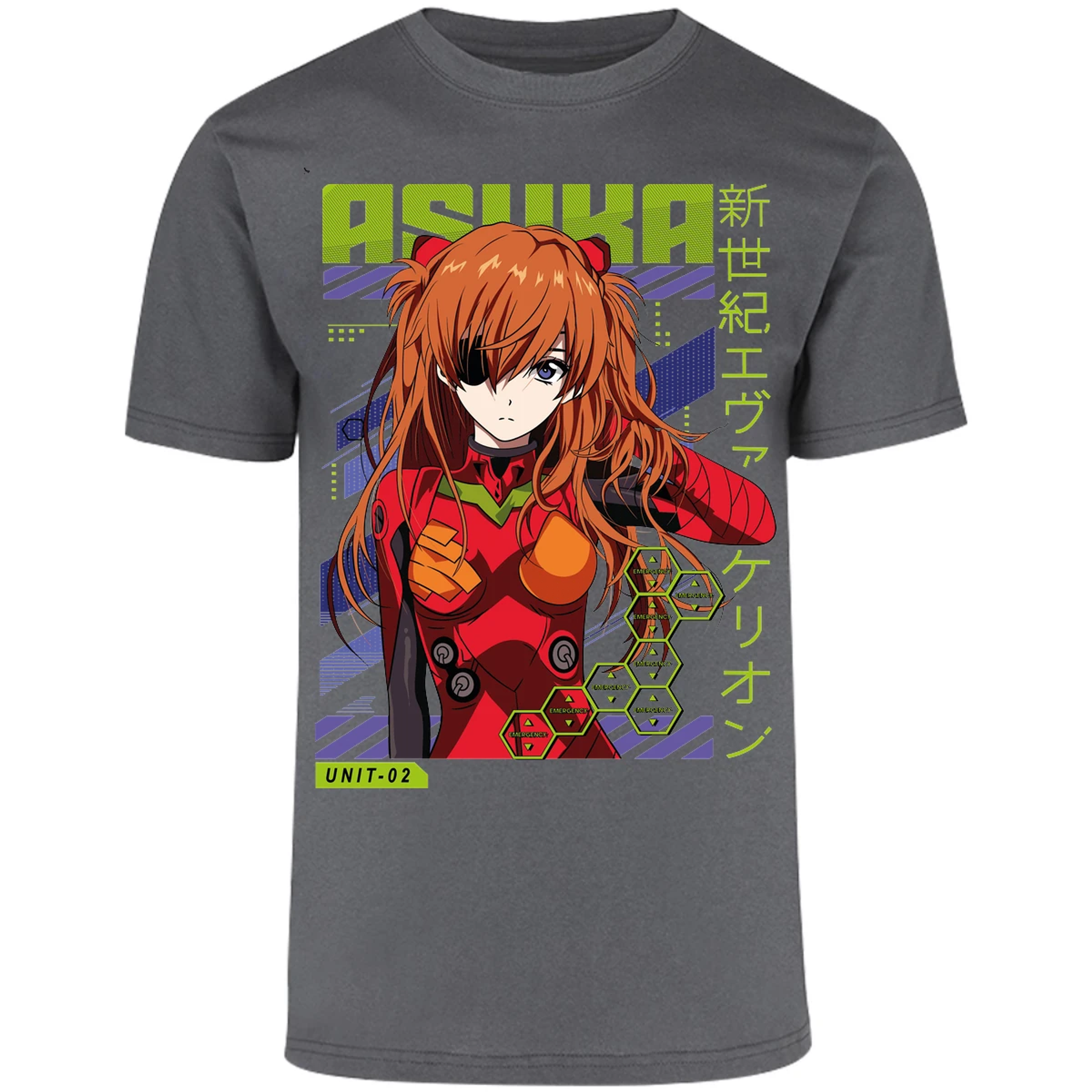 Playera Evangelion Asuka Unit 02 para Adulto 28