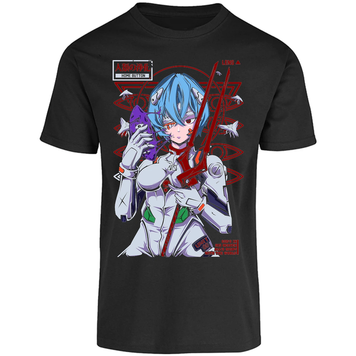Playera Evangelion Rei Mask para Adulto 19