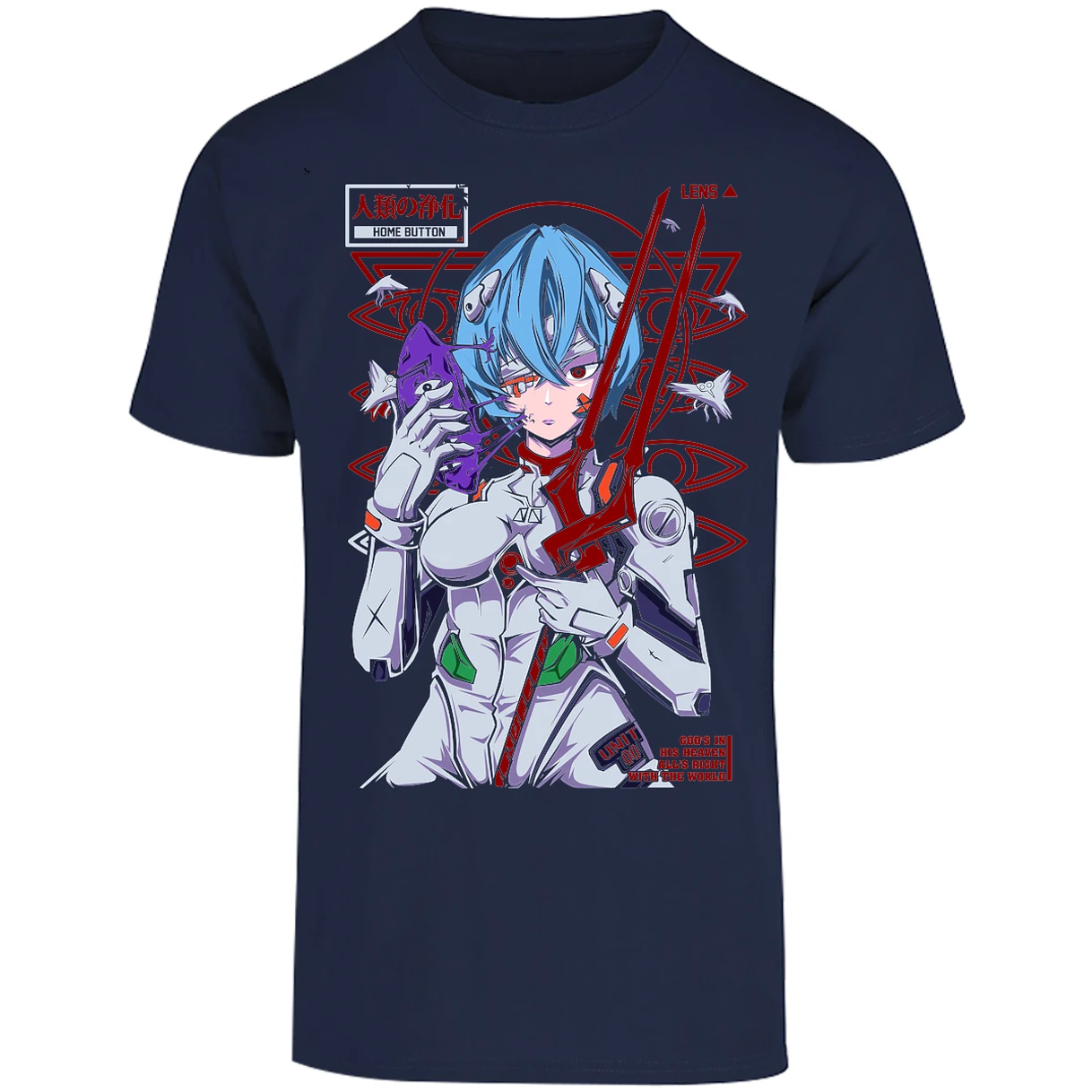 Playera Evangelion Rei Mask para Adulto 10