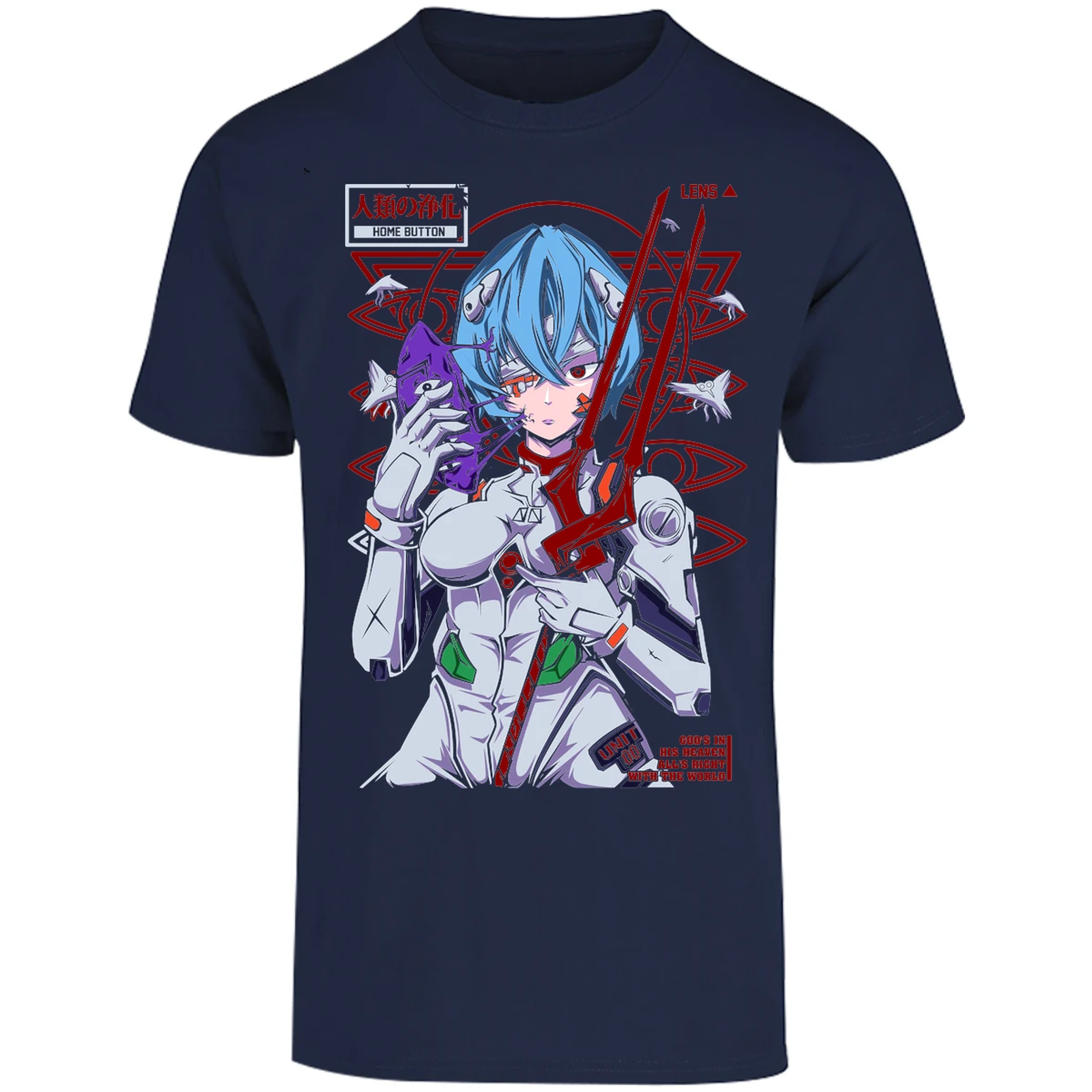 Playera Evangelion Rei Mask para Adulto 10