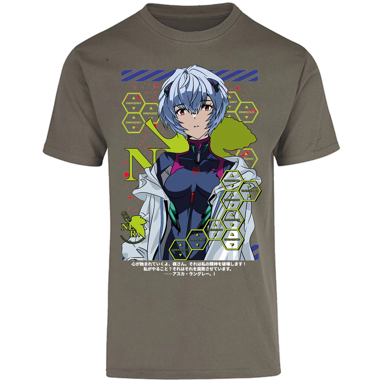 Playera Evangelion Rei Ayanami para Adulto 10