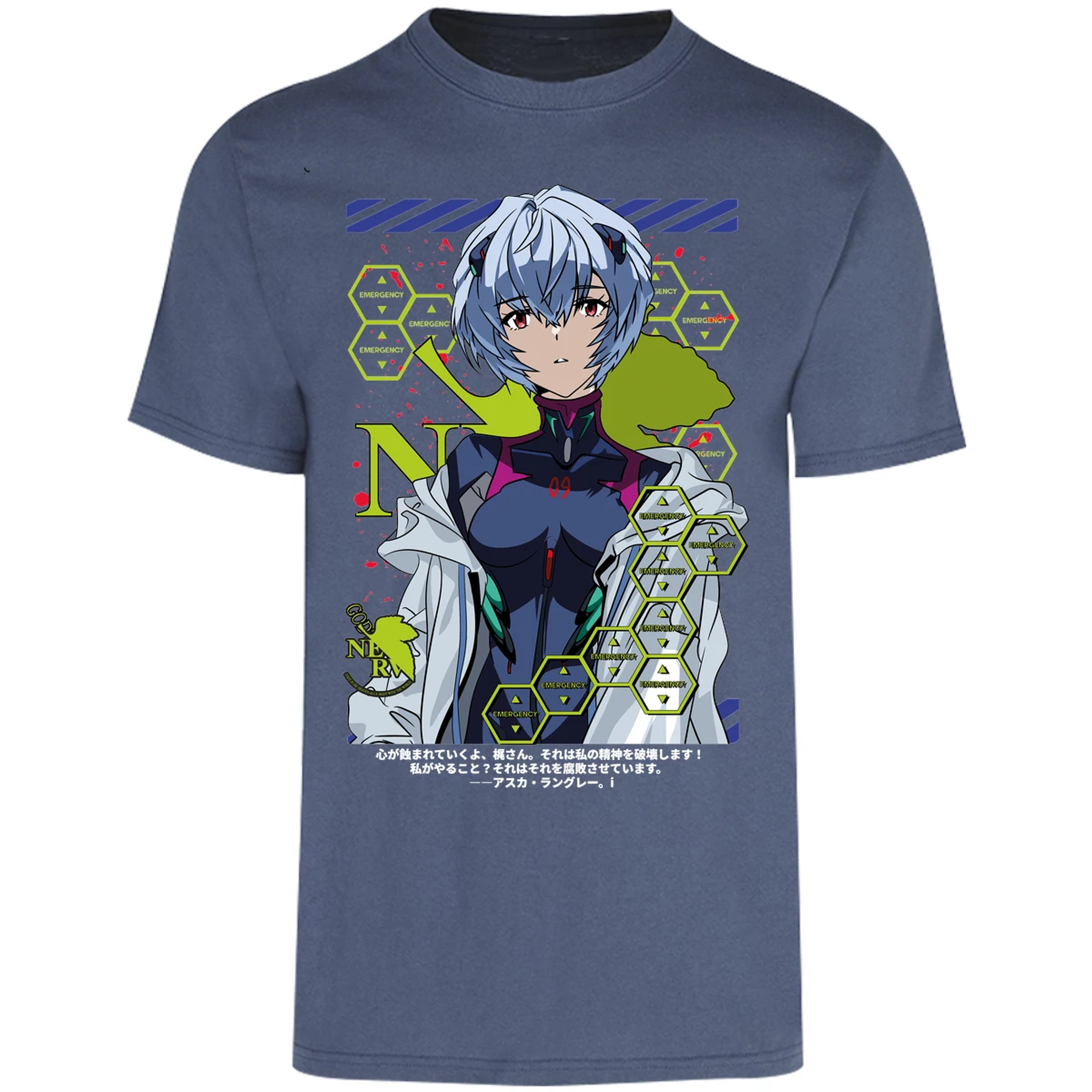 Playera Evangelion Rei Ayanami para Adulto 12