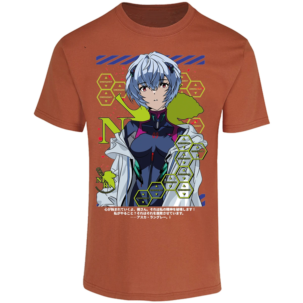 Playera Evangelion Rei Ayanami para Adulto 17