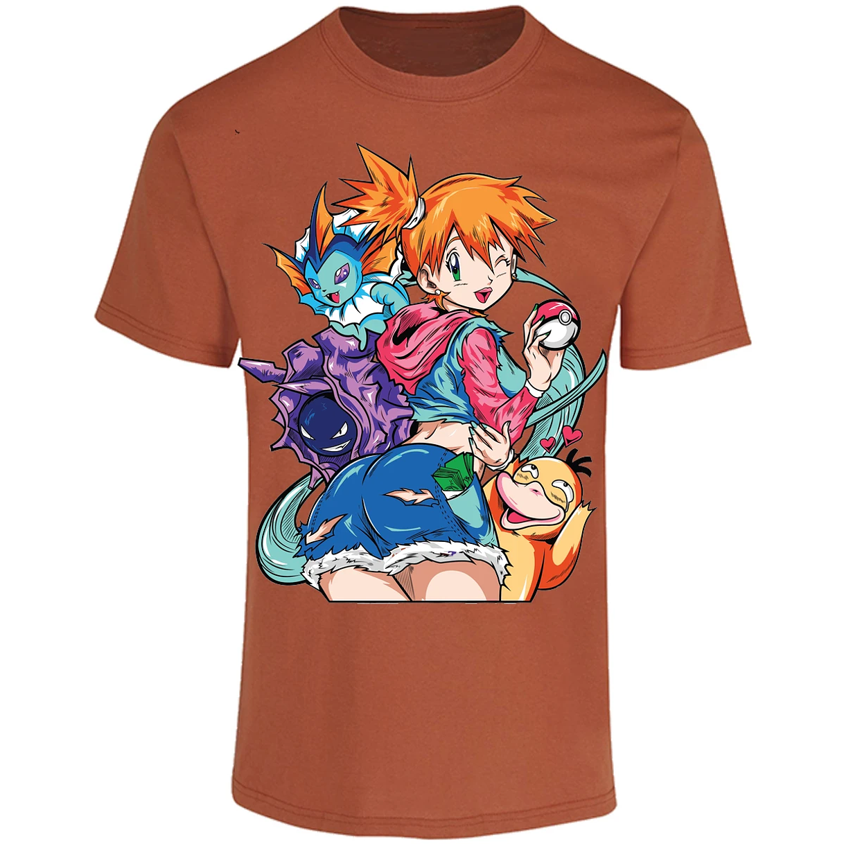Playera Pokemon Misty Pokemon Waifu para Adulto 3