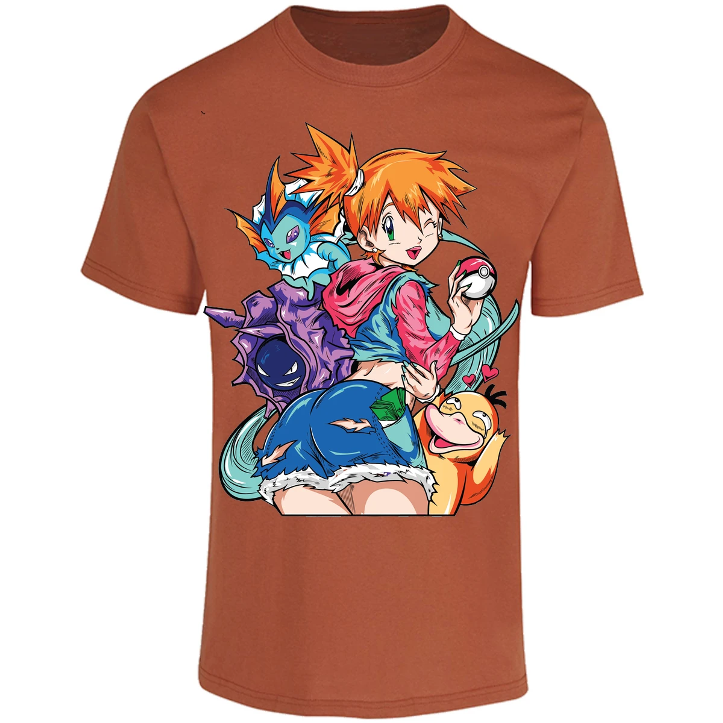 Playera Pokemon Misty Pokemon Waifu para Adulto 3