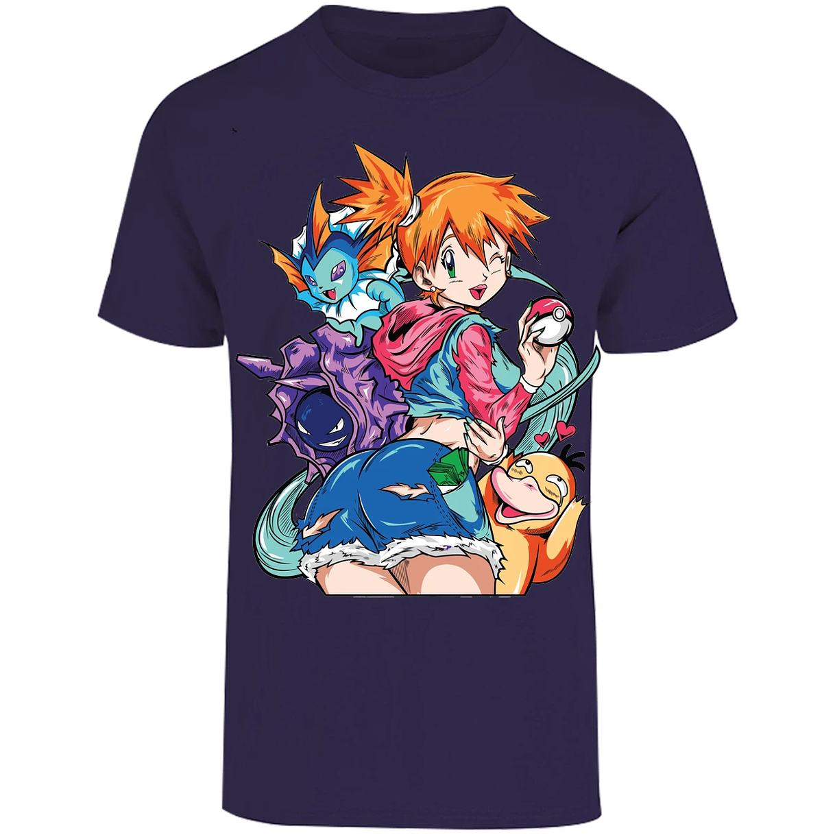 Playera Pokemon Misty Pokemon Waifu para Adulto 5
