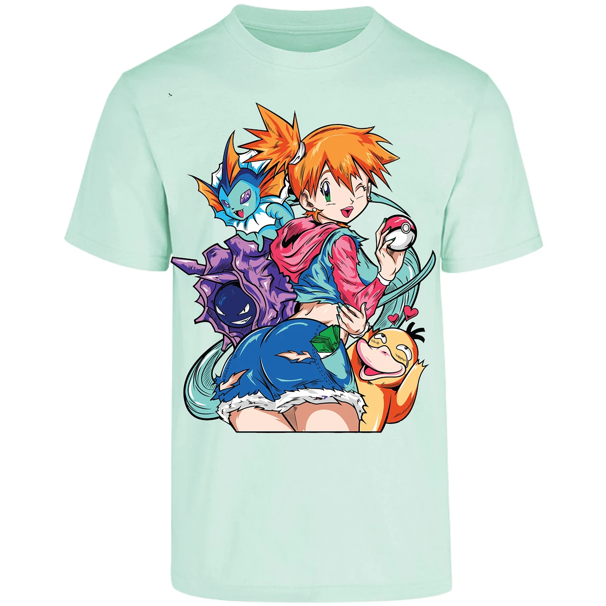 Playera Pokemon Misty Pokemon Waifu para Adulto 6