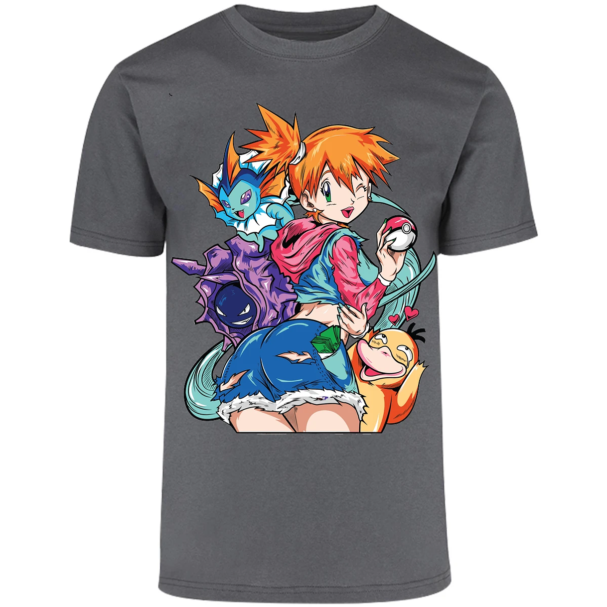 Playera Pokemon Misty Pokemon Waifu para Adulto 7