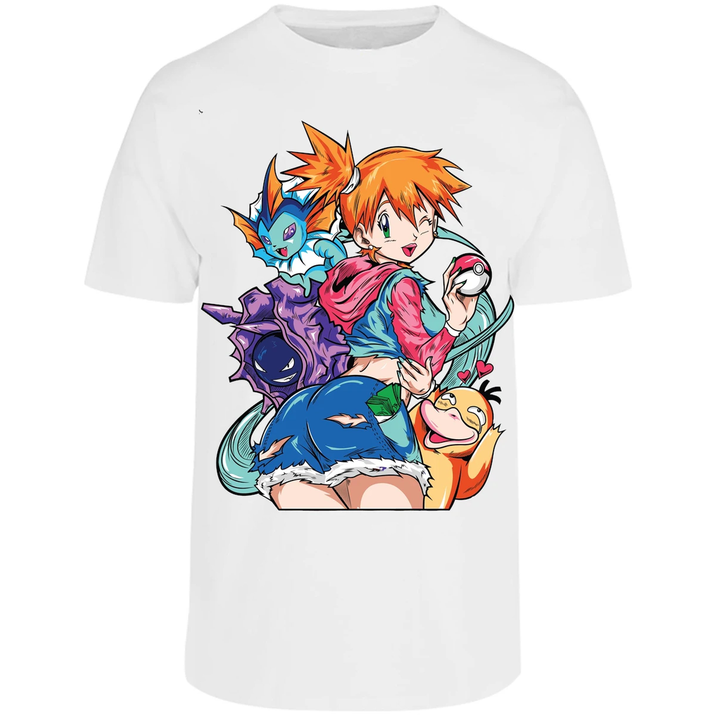 Playera Pokemon Misty Pokemon Waifu para Adulto 8