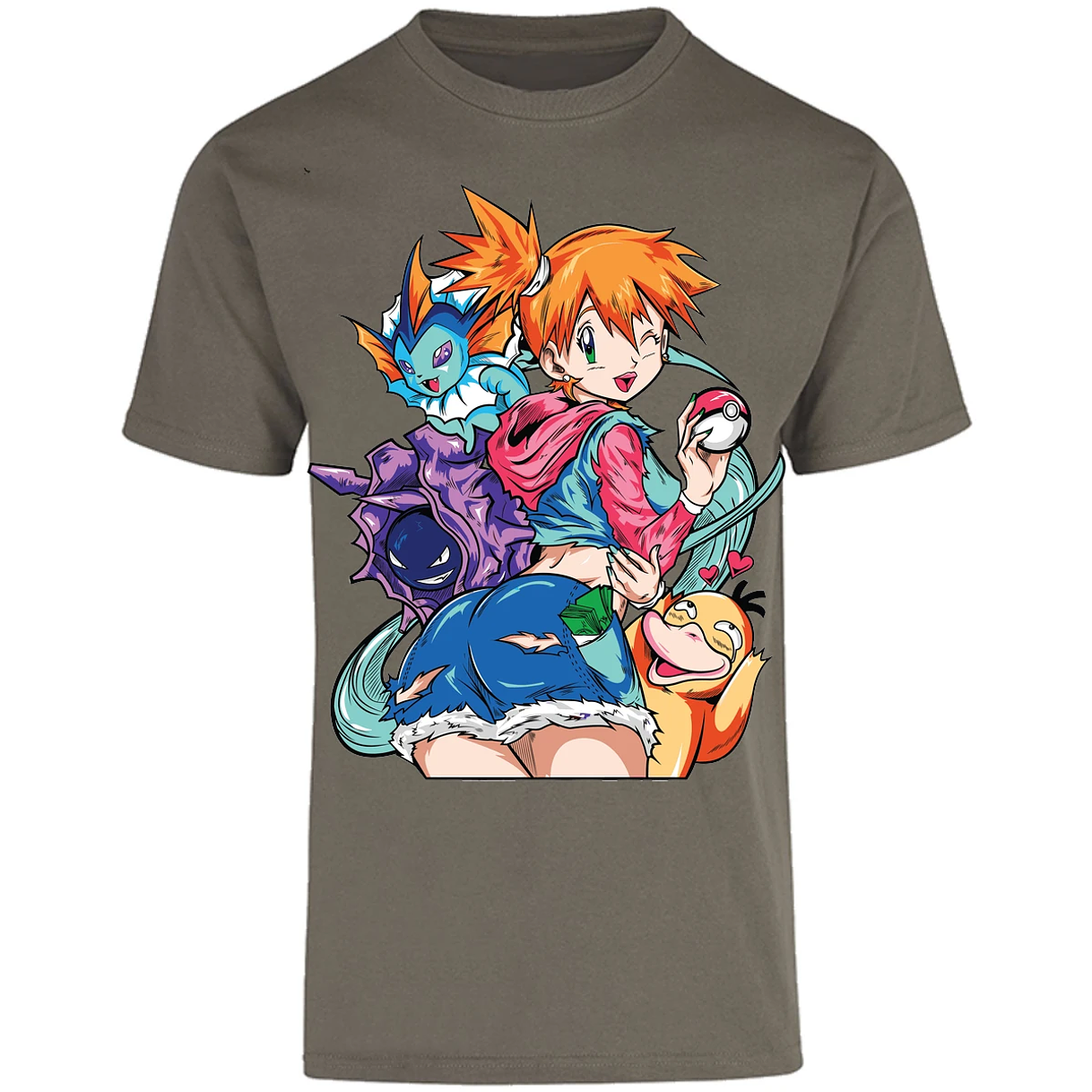 Playera Pokemon Misty Pokemon Waifu para Adulto 10