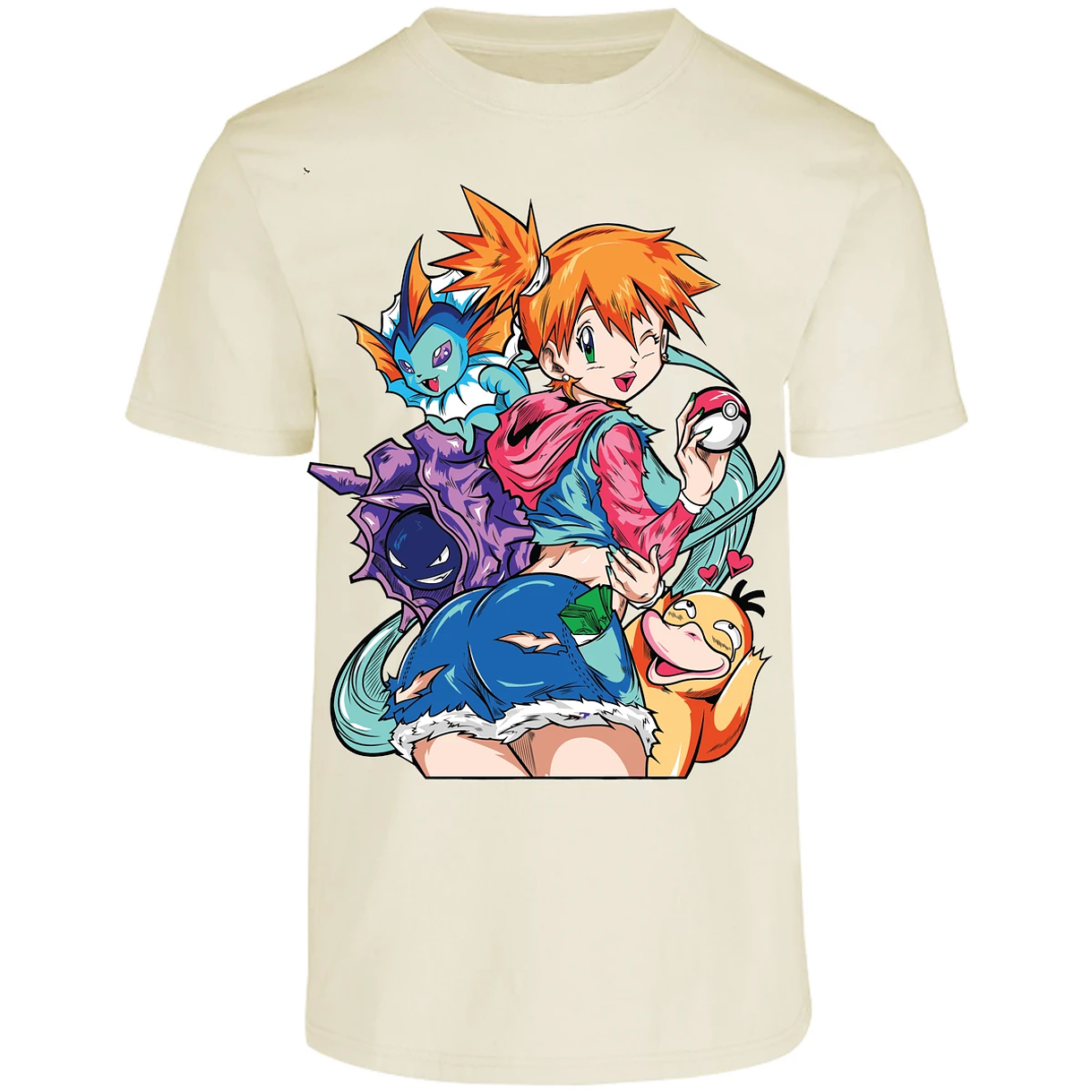 Playera Pokemon Misty Pokemon Waifu para Adulto 11