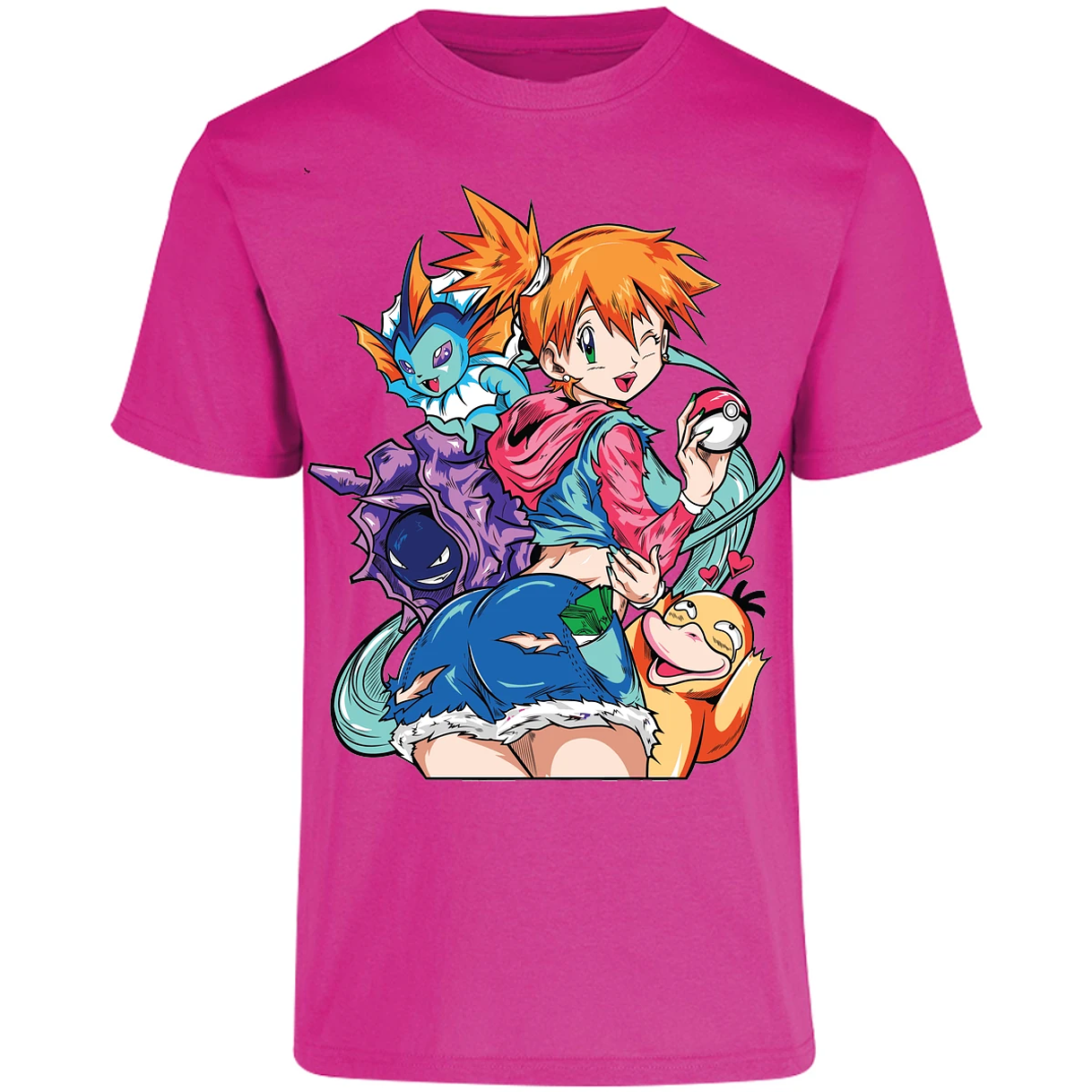 Playera Pokemon Misty Pokemon Waifu para Adulto 12