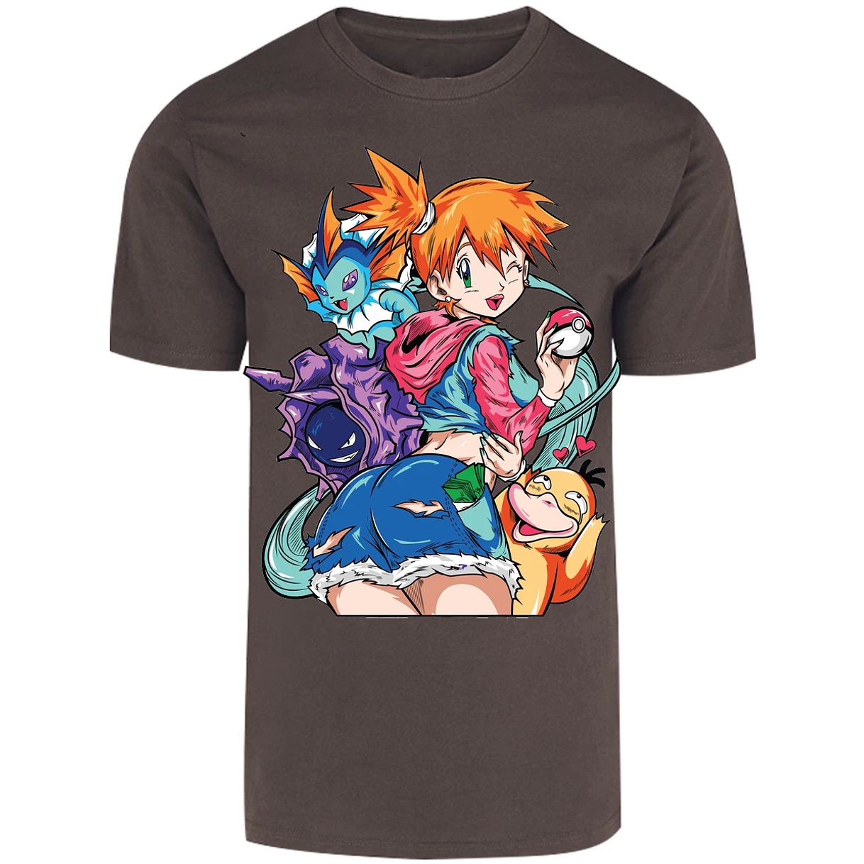Playera Pokemon Misty Pokemon Waifu para Adulto 14