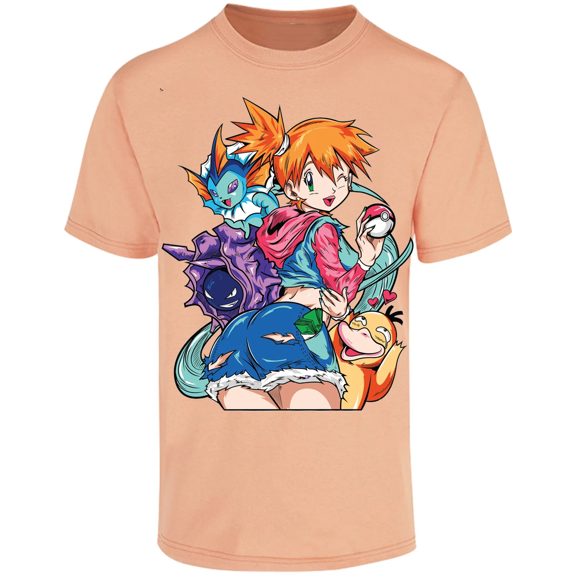Playera Pokemon Misty Pokemon Waifu para Adulto 15