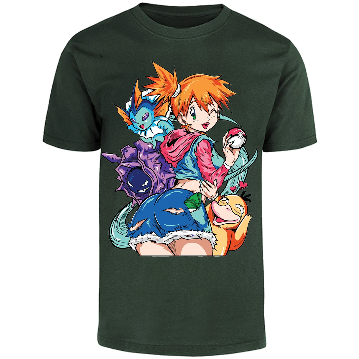 Playera Pokemon Misty Pokemon Waifu para Adulto 17