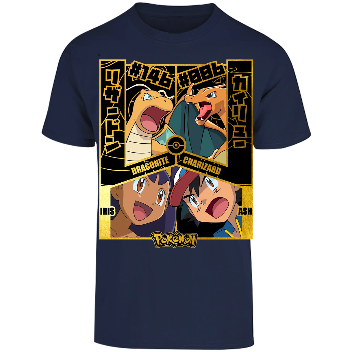 Playera Pokemon Dragonite Vs Charizard para Adulto 4