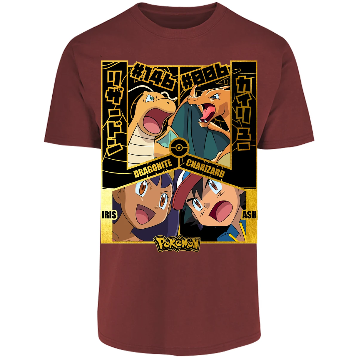 Playera Pokemon Dragonite Vs Charizard para Adulto 8