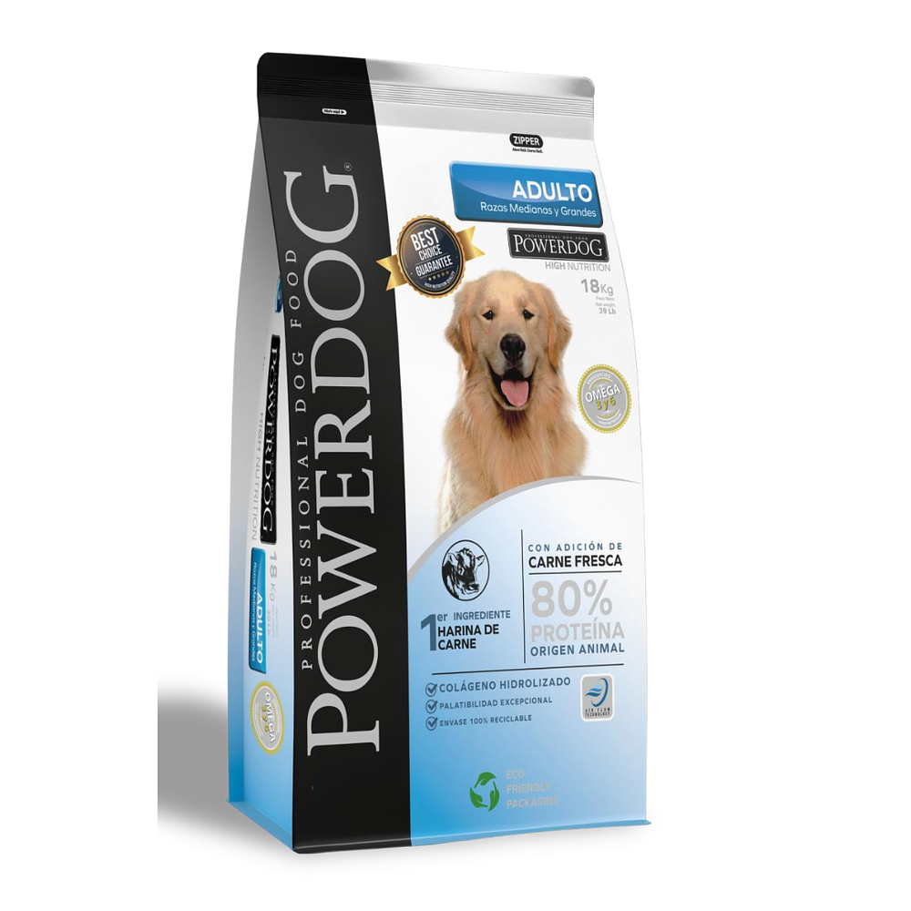 Alimento perro Power dog adulto raza mediana y grande