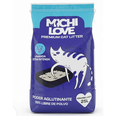 10 y 20 kilos arena sanitaria aglutinante Michi Love Lavanda