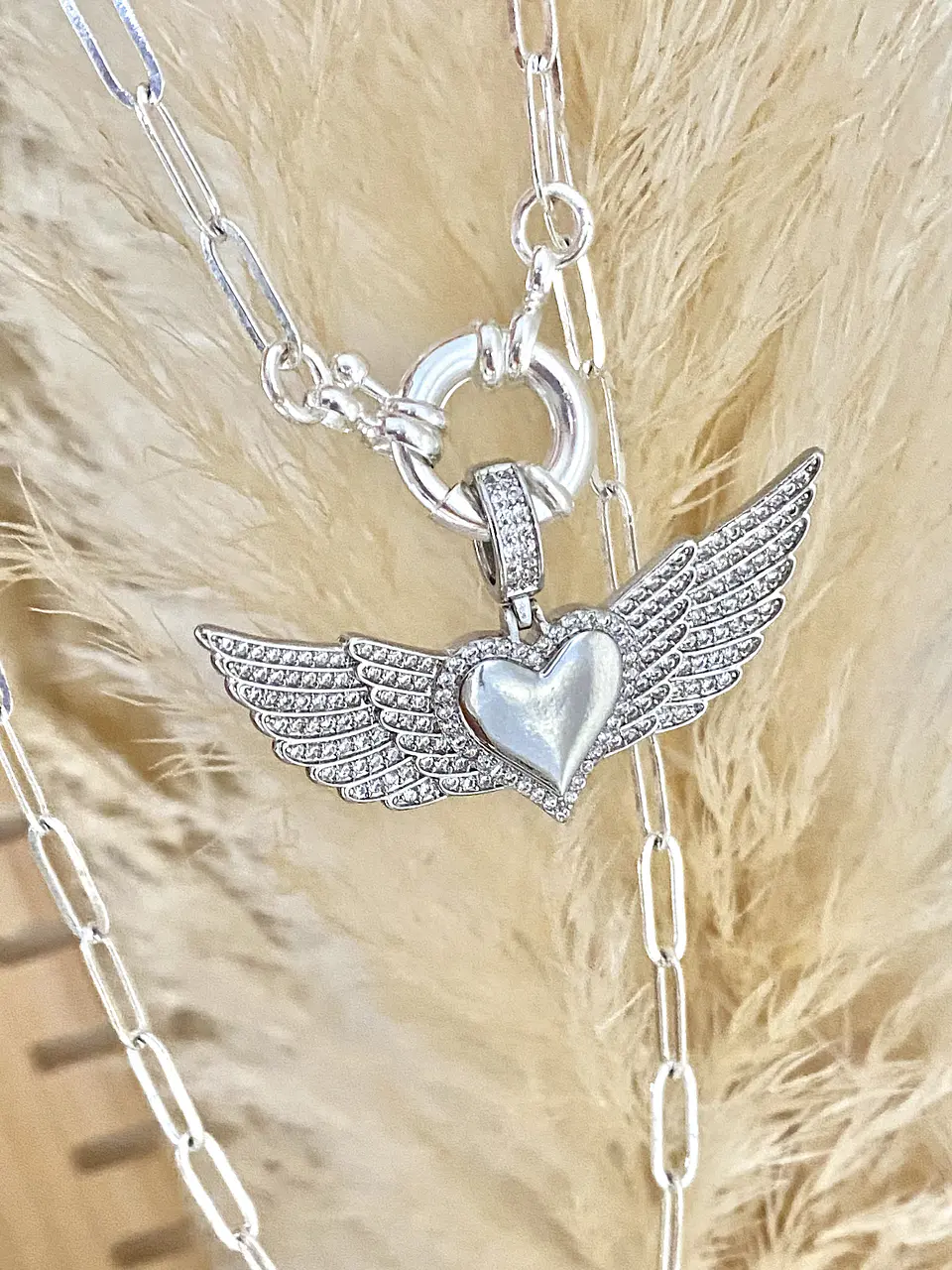 Collar Corazón Alado Circones Silver 3