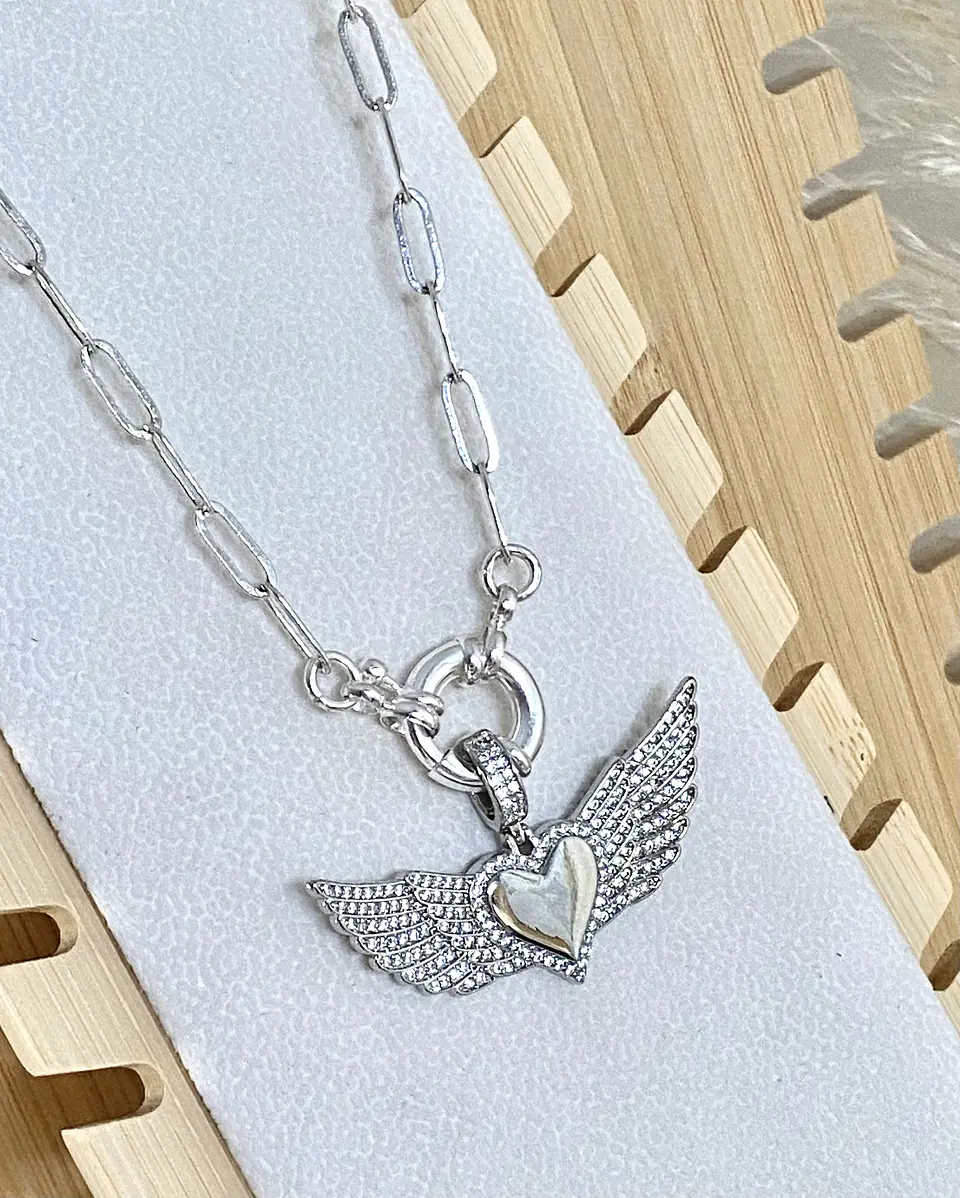 Collar Corazón Alado Circones Silver 2