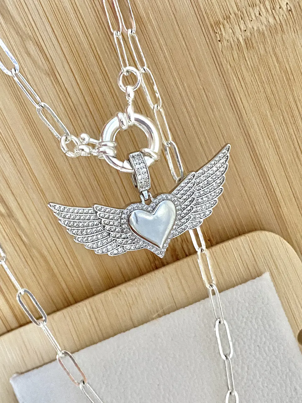 Collar Corazón Alado Circones Silver 1