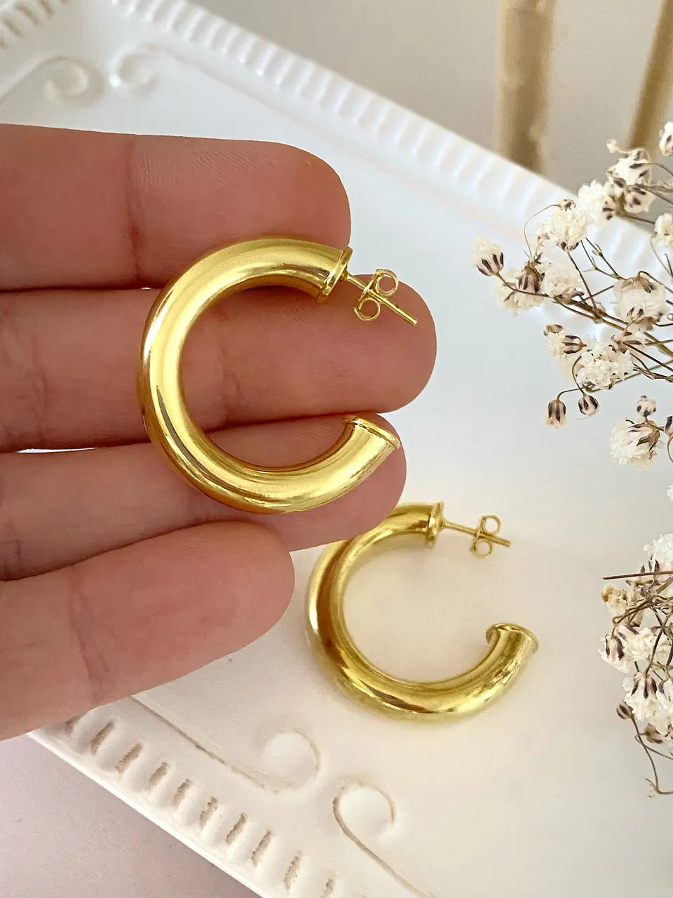 Aros Maxi Argolla Lisa Gold  30 mm 3