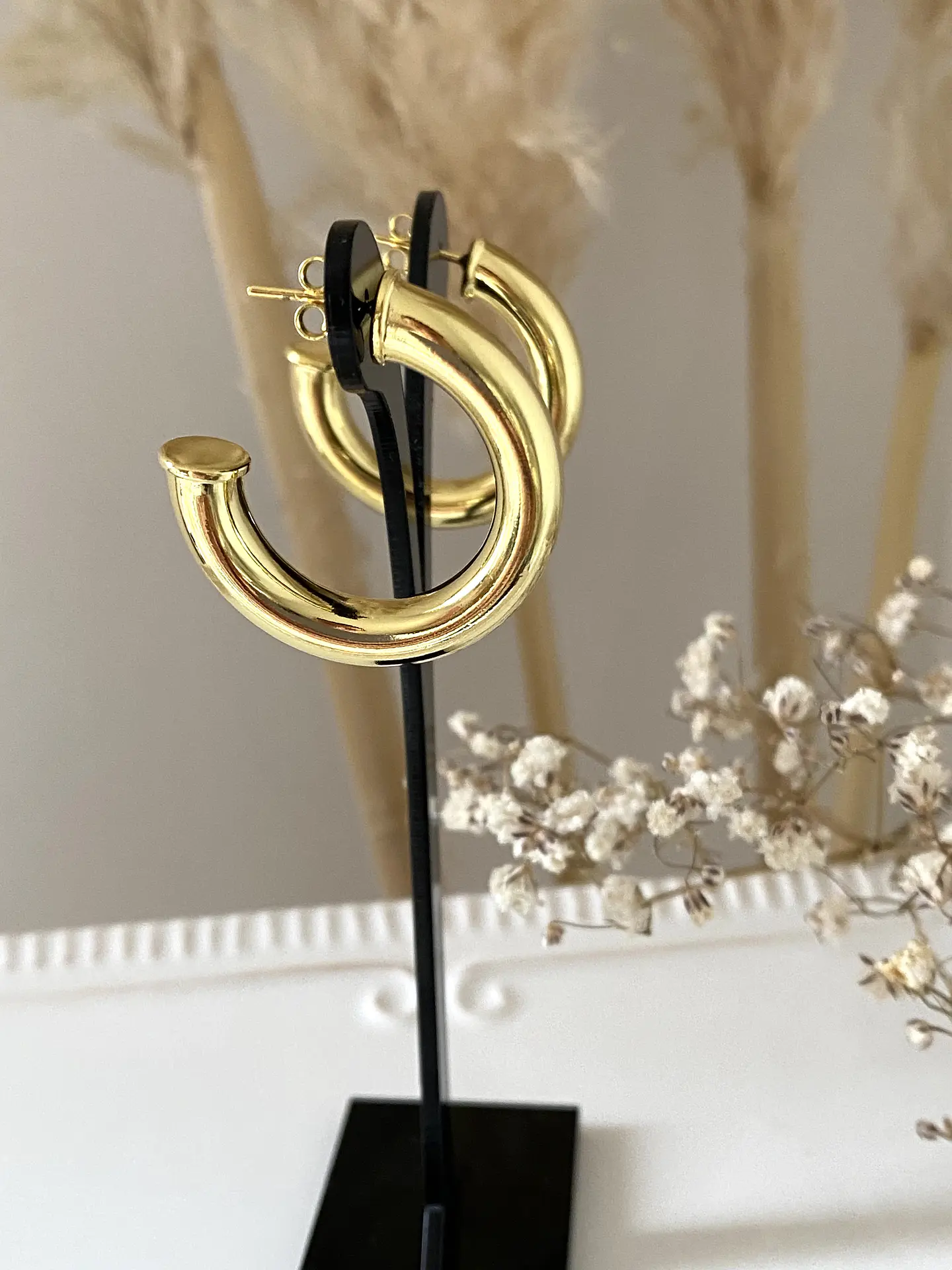 Aros Maxi Argolla Lisa Gold  30 mm 2
