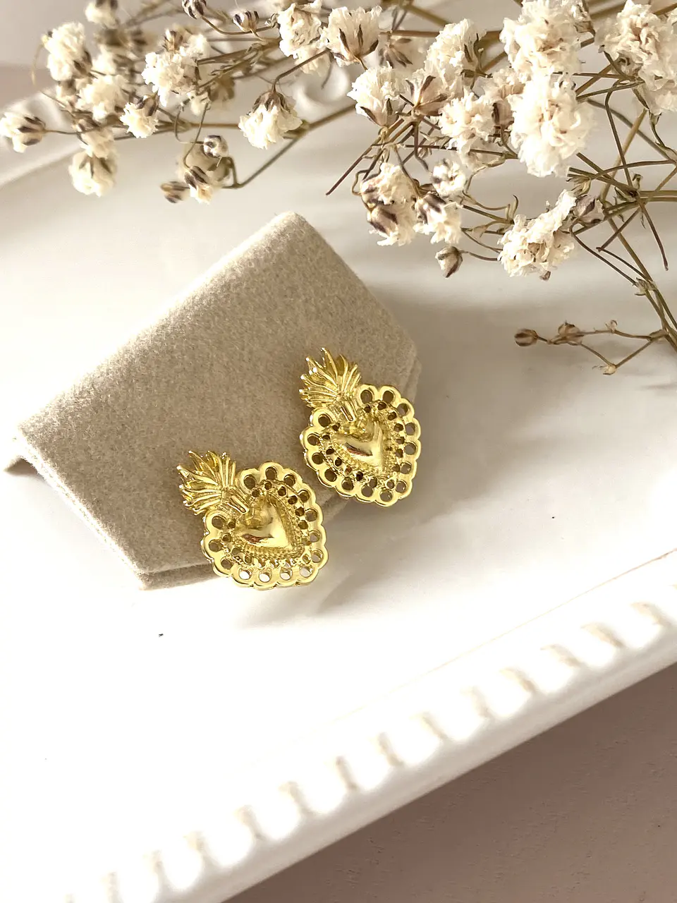Aros Corazón Detente Sagrado Gold 2