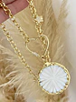 Collar Medallón Nácar y Conector Corazón  - Miniatura 1