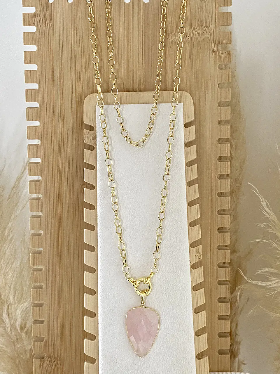 Maxi Collar Cuarzo Rosa 4