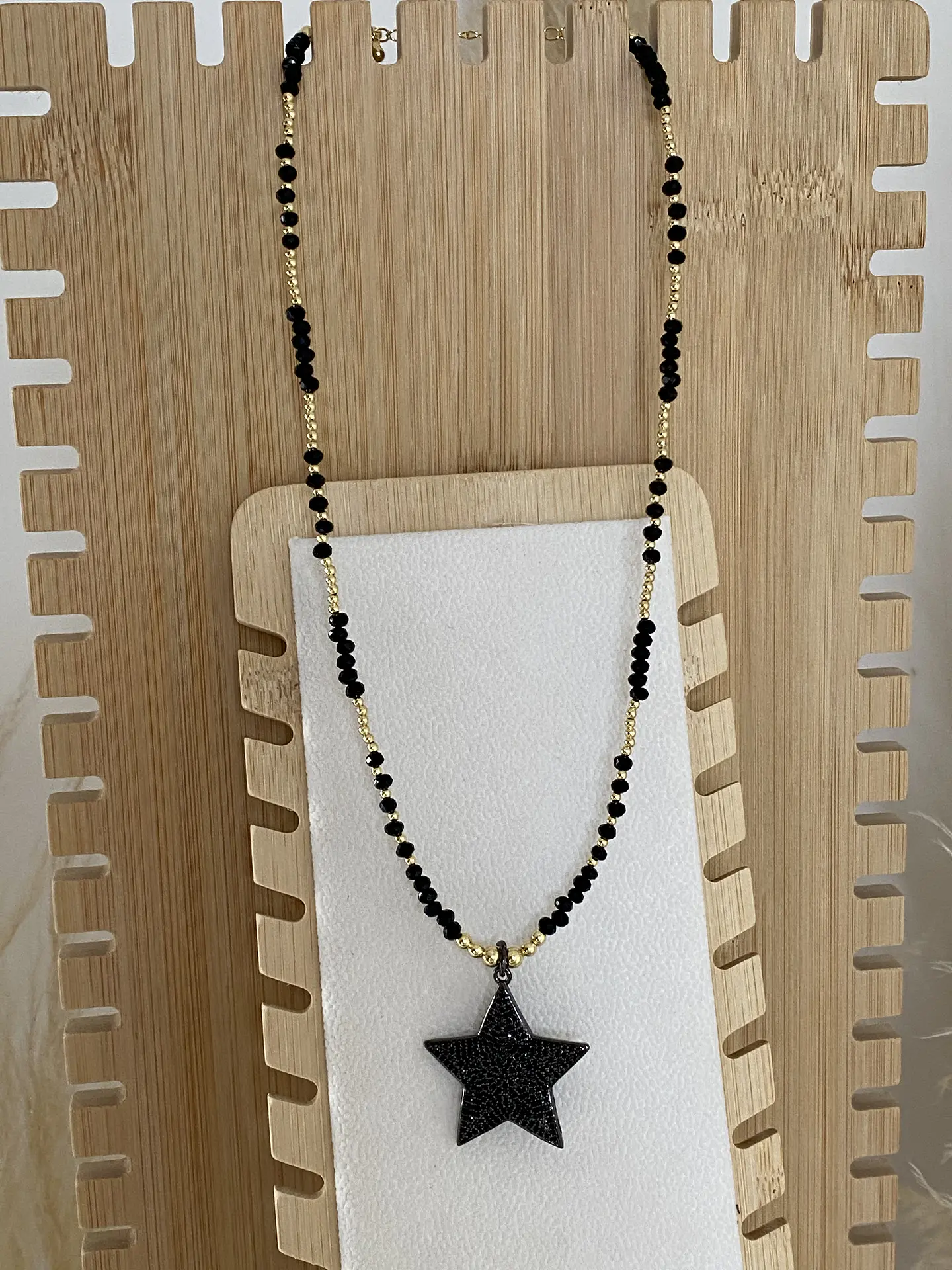Collar Estrella Black piedras facetadas  2