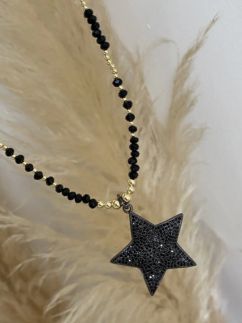 Collar Estrella Black piedras facetadas  4