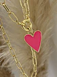 Collar Corazón Fucsia Esmaltado - Miniatura 1