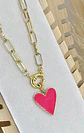 Collar Corazón Fucsia Esmaltado - Miniatura 2
