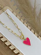 Collar Corazón Fucsia Esmaltado - Miniatura 4